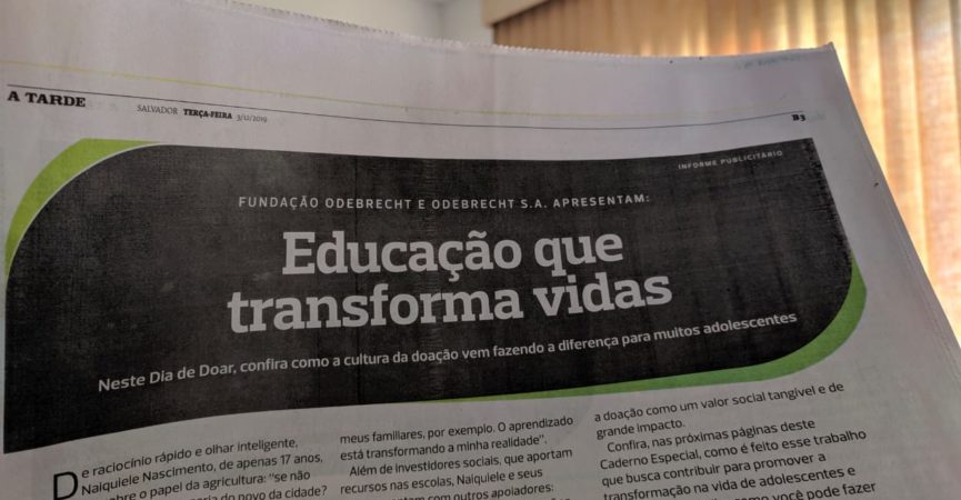 Marcô assina projeto gráfico e diagramação de caderno especial da Fundação Odebrecht